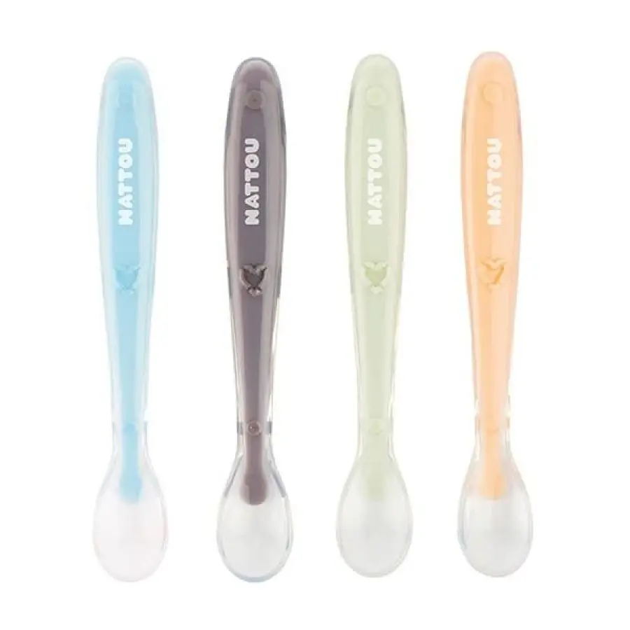 NATTOU SILICONE CHILDREN SPOON SET 4PCS