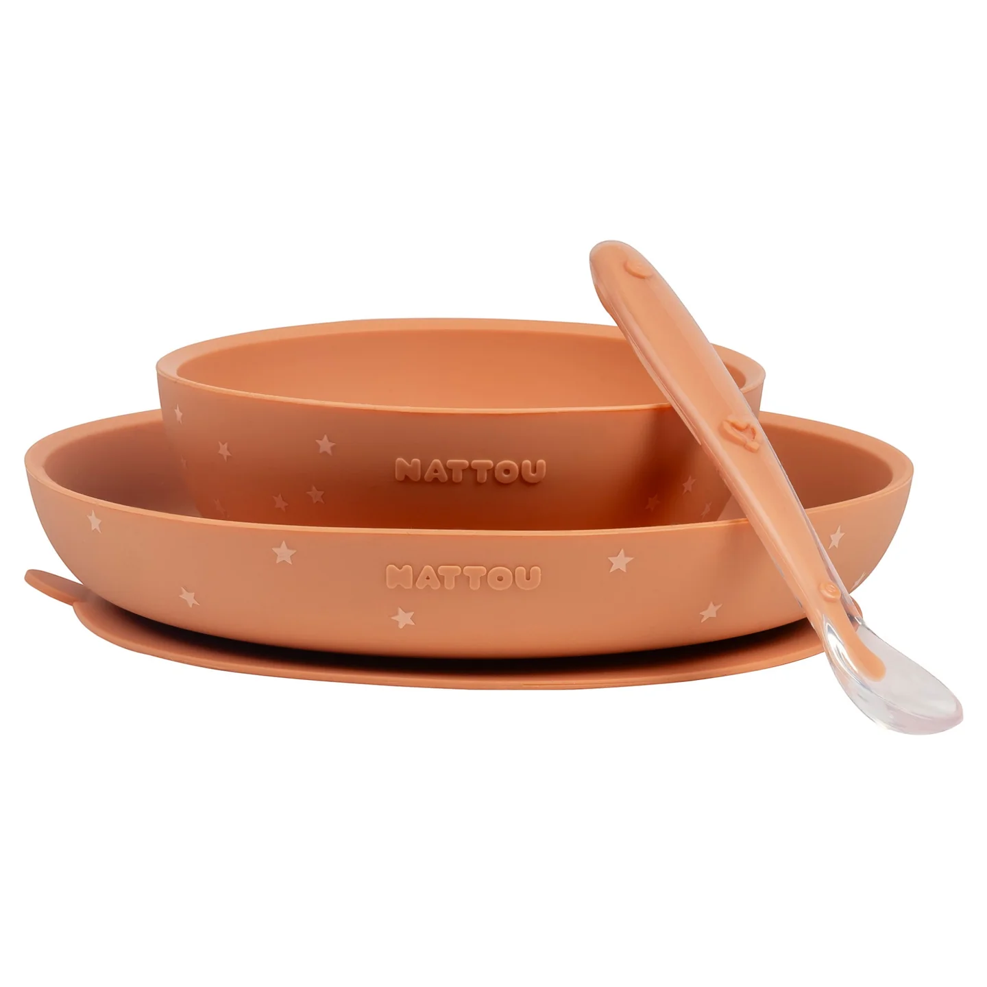 NATTOU SILICONE CHILDREN TABLEWARE SET OF 3 PCS