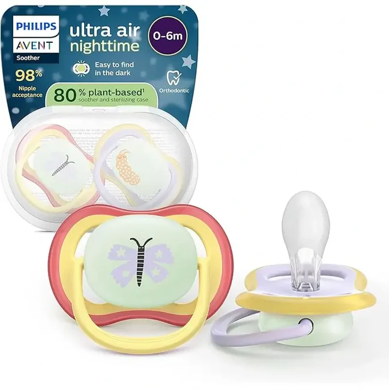 AVENT SOOTHER 0-6M ULTRA AIR NIGHT GIRL X2