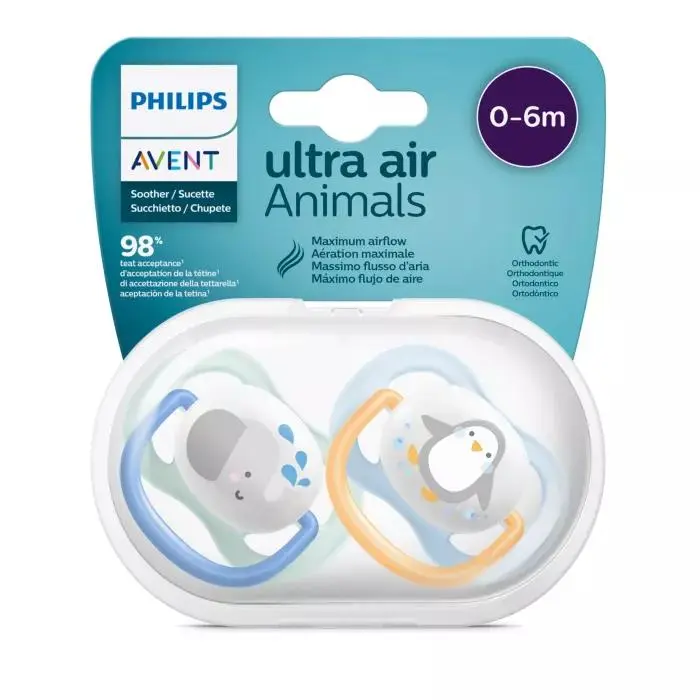 AVENT ULTRA AIR ANIMAL SOOTHER 0-6M  X2