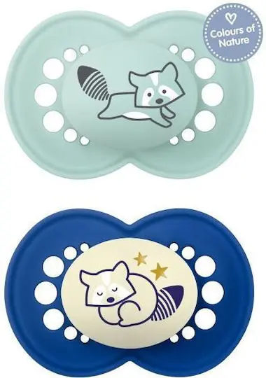 MAM PACIFIERS SILICONE ORIGINAL DAY&NIGHT 16+MONTHS