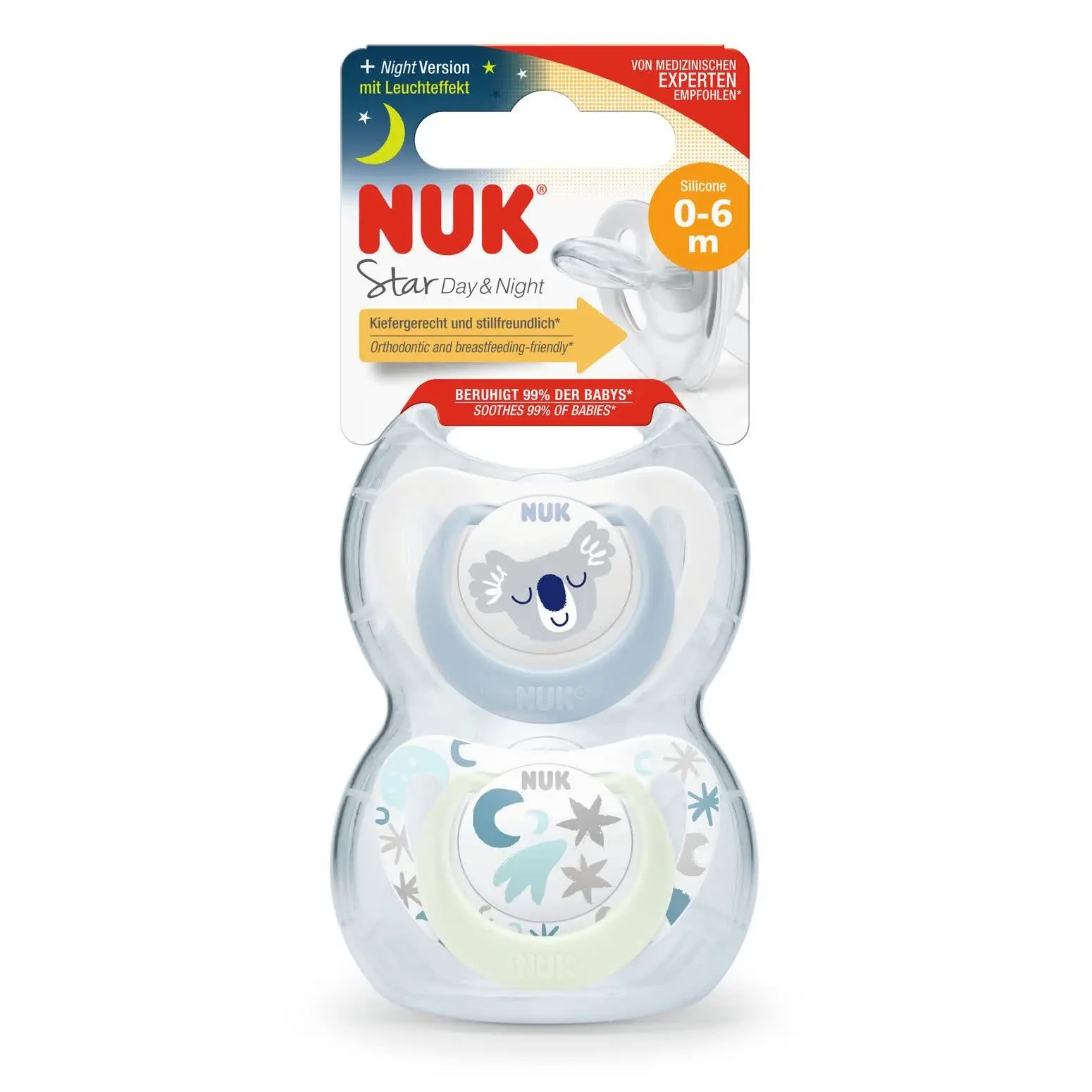 NUK SIL SOOTHER STAR D&N SIZE 1 2/BOX