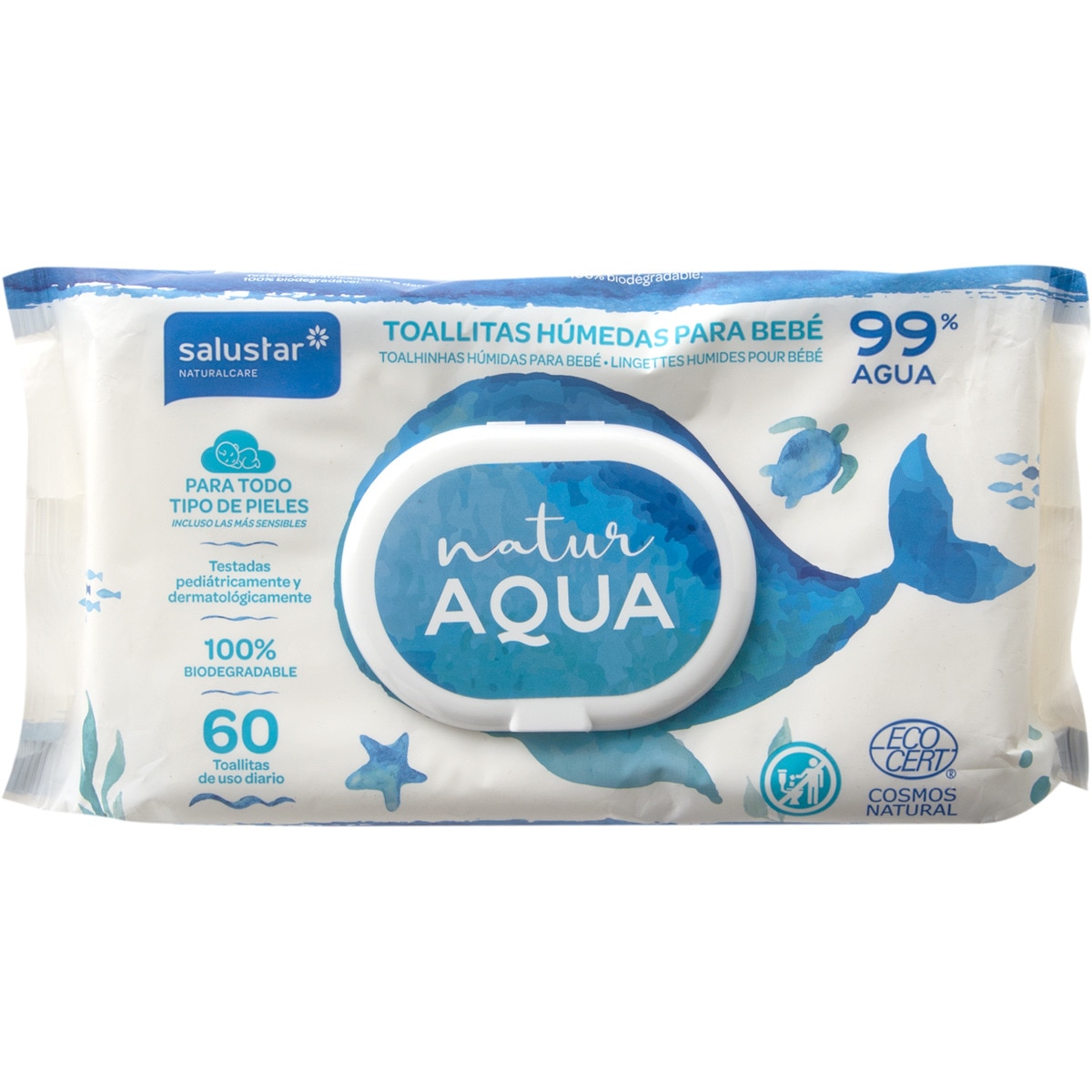 SALUSTAR AQUA BABY WIPES X60PCS