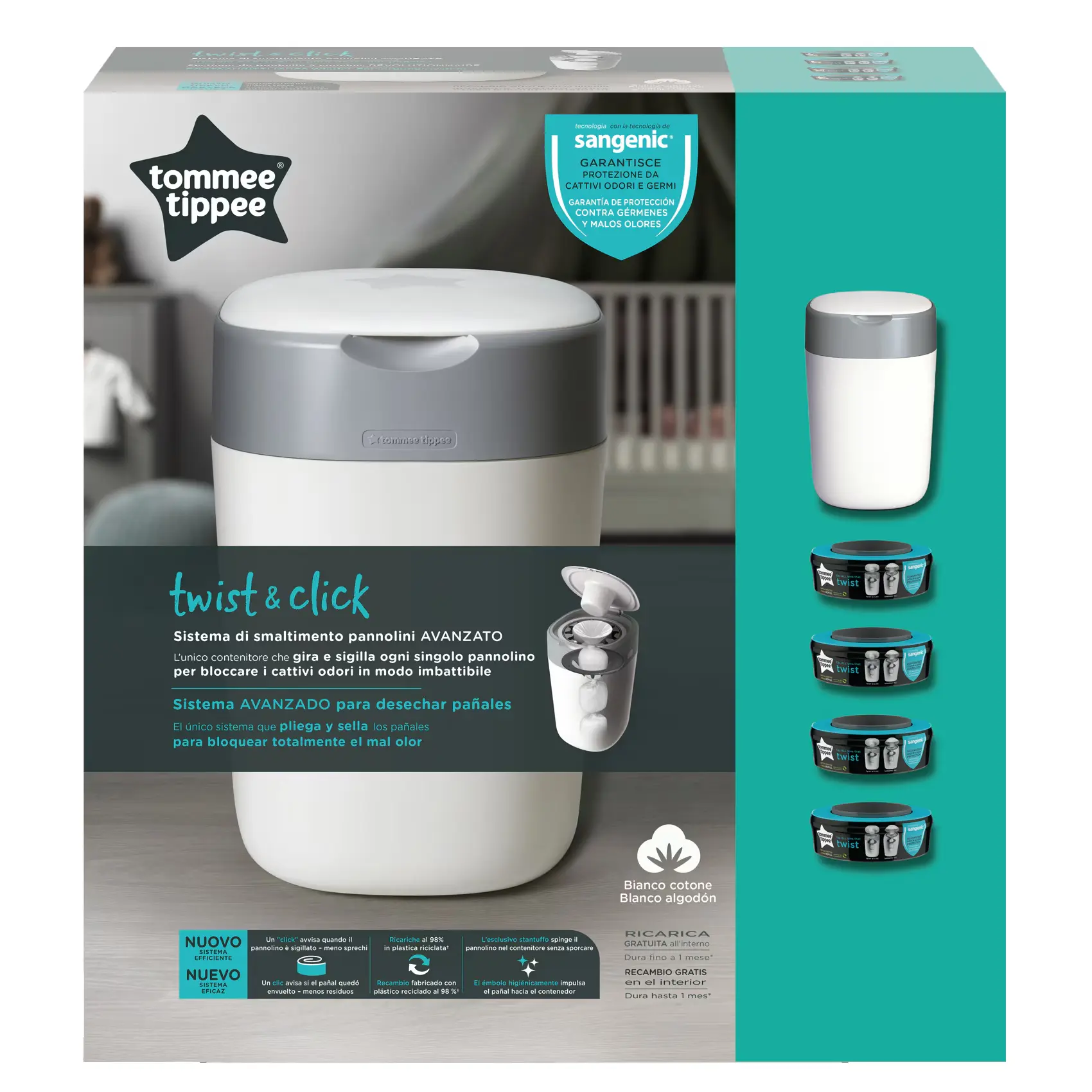 Tommee Tippee TWIST & CLICK TUB + 4 REFILL