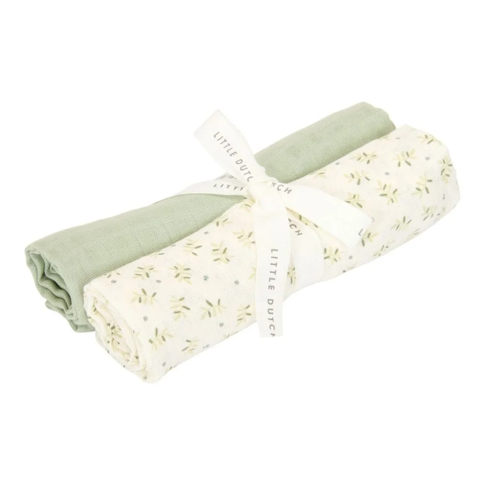 LITTLE DUTCH SET OF 2 MUSLIN SWADDLES 70X70CM