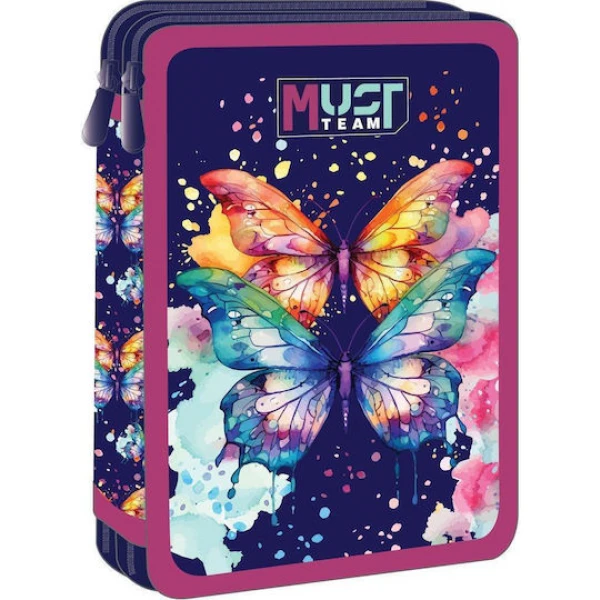 DOUBLE DECKER PENCIL CASE FILLED MUST TEAM 15X5X21