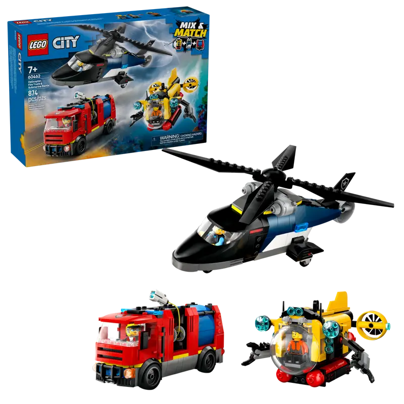 LEGO 60462 Helicopter-Fire Truck-Submarine Trio