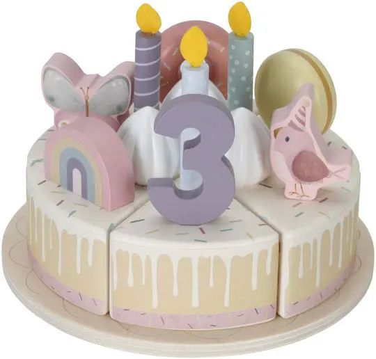 LITTLE DUTCH WOODEN CAKE WITH CANDLES