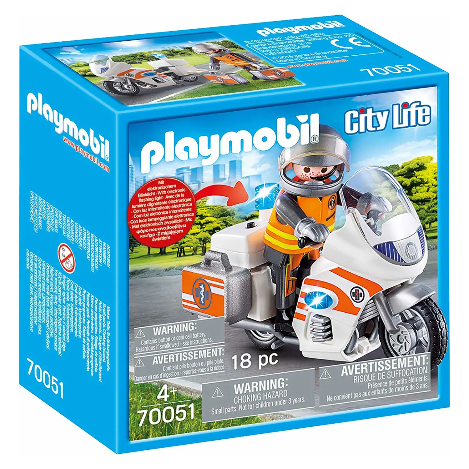 PLAYMOBIL CITY LIFE EMERGENCY MOTORBIKE 70051