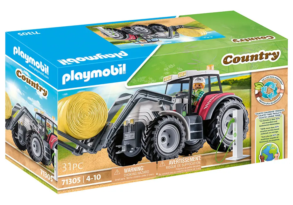 PLAYMOBIL COUNTRY LARGE TRACTOR WITH ACCESORIES 71305