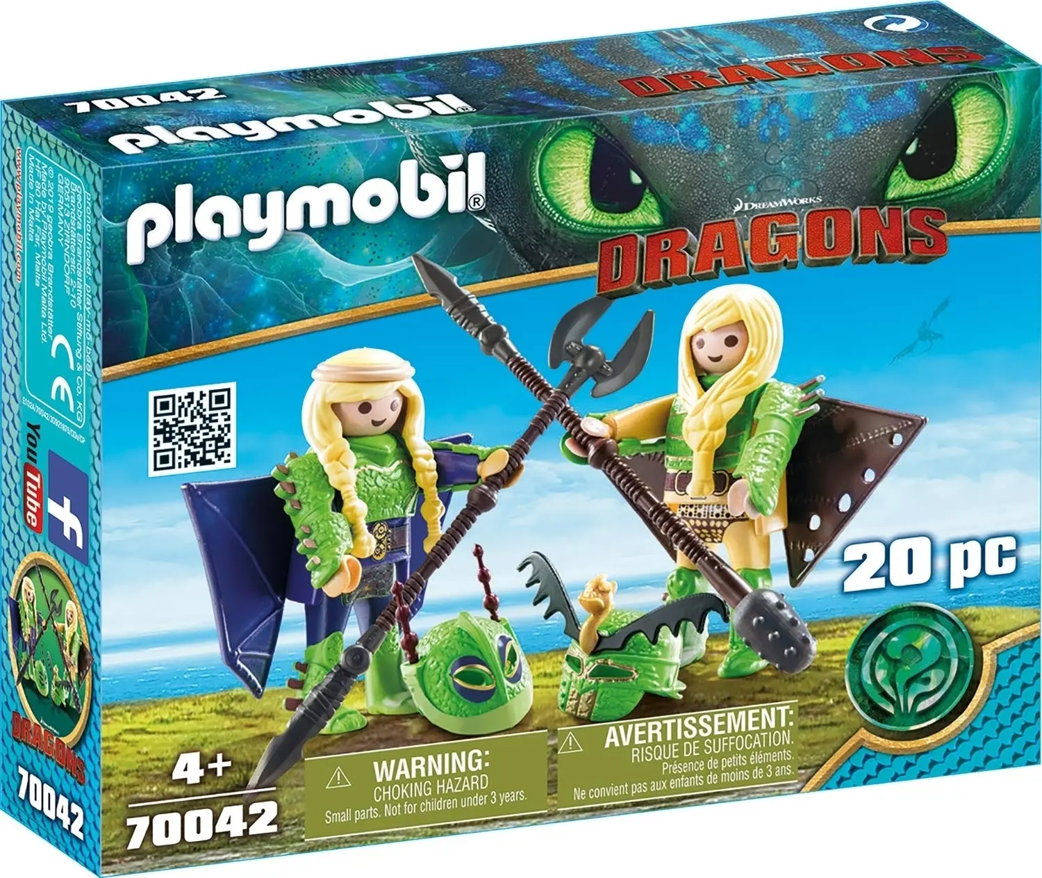 PLAYMOBIL DRAGONS RUFFNUT AND TUFFNUT WITH FIGHT SUIT 70042