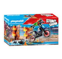 PLAYMOBIL STUNT SHOW MOTORBIKE THROUGH FIRE